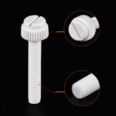 Harfington Plastic Machine Screw Slotted Knurled Fastener Bolt for Electronics, Communications