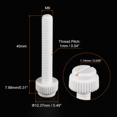 Harfington Plastic Machine Screw Slotted Knurled Fastener Bolt for Electronics, Communications