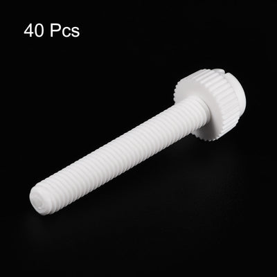 Harfington Plastic Machine Screw Slotted Knurled Fastener Bolt for Electronics, Communications