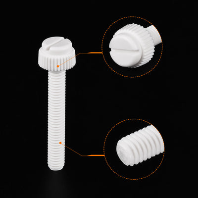 Harfington Plastic Machine Screw Slotted Knurled Fastener Bolt for Electronics, Communications