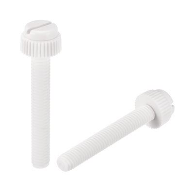 Harfington Plastic Machine Screw Slotted Knurled Fastener Bolt for Electronics, Communications
