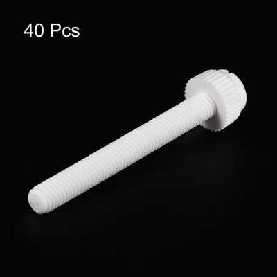 Harfington Plastic Machine Screw Slotted Knurled Fastener Bolt for Electronics, Communications