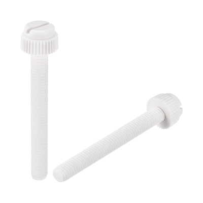 Harfington Plastic Machine Screw Slotted Knurled Fastener Bolt for Electronics, Communications