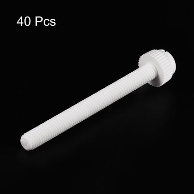 Harfington Plastic Machine Screw Slotted Knurled Fastener Bolt for Electronics, Communications