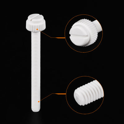 Harfington Plastic Machine Screw Slotted Knurled Fastener Bolt for Electronics, Communications