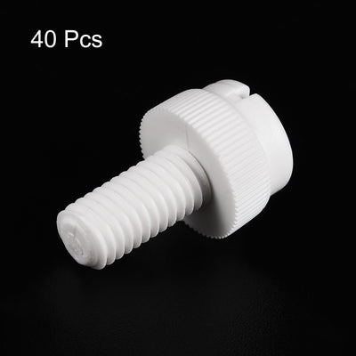 Harfington Plastic Machine Screw Slotted Knurled Fastener Bolt for Electronics, Communications