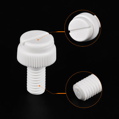 Harfington Plastic Machine Screw Slotted Knurled Fastener Bolt for Electronics, Communications