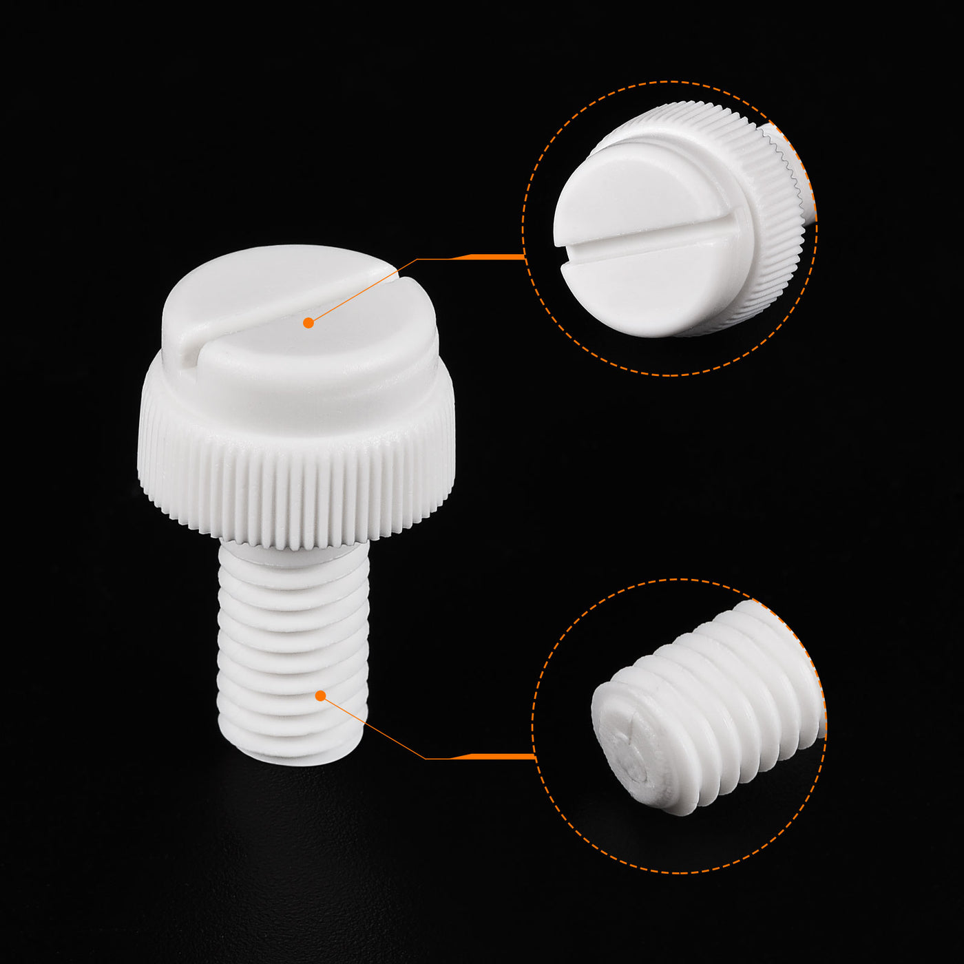 uxcell Plastic Machine Screw Slotted Knurled Fastener Bolt for Electronics, Communications