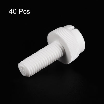 Harfington Plastic Machine Screw Slotted Knurled Fastener Bolt for Electronics, Communications