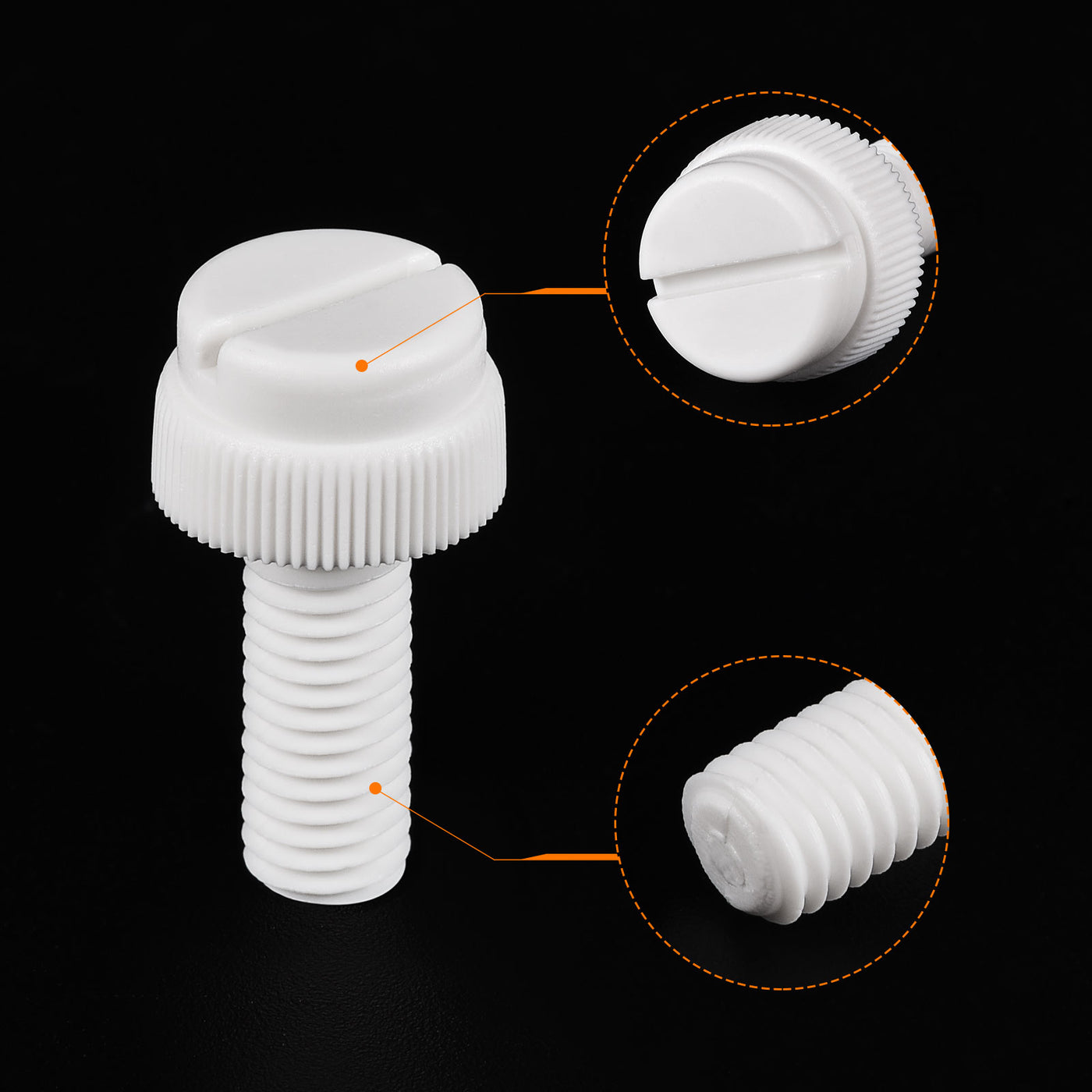 uxcell Plastic Machine Screw Slotted Knurled Fastener Bolt for Electronics, Communications