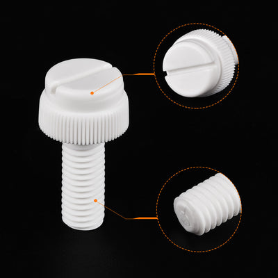 Harfington Plastic Machine Screw Slotted Knurled Fastener Bolt for Electronics, Communications