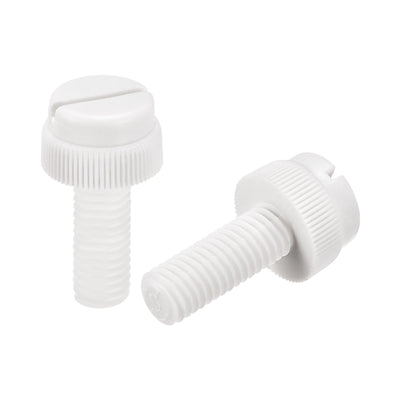 Harfington Plastic Machine Screw Slotted Knurled Fastener Bolt for Electronics, Communications