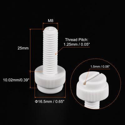 Harfington Plastic Machine Screw Slotted Knurled Fastener Bolt for Electronics, Communications