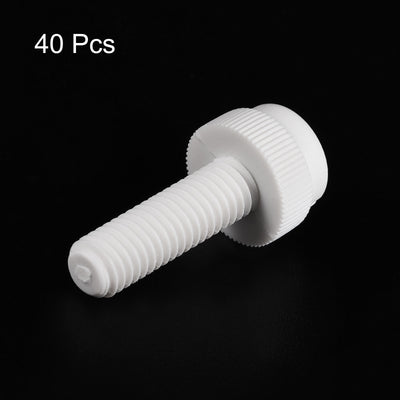 Harfington Plastic Machine Screw Slotted Knurled Fastener Bolt for Electronics, Communications