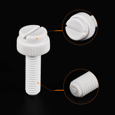 Harfington Plastic Machine Screw Slotted Knurled Fastener Bolt for Electronics, Communications