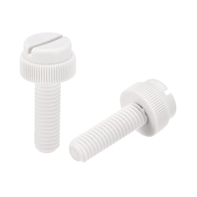 Harfington Plastic Machine Screw Slotted Knurled Fastener Bolt for Electronics, Communications