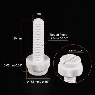 Harfington Plastic Machine Screw Slotted Knurled Fastener Bolt for Electronics, Communications