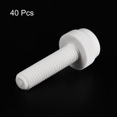 Harfington Plastic Machine Screw Slotted Knurled Fastener Bolt for Electronics, Communications