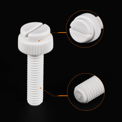 Harfington Plastic Machine Screw Slotted Knurled Fastener Bolt for Electronics, Communications