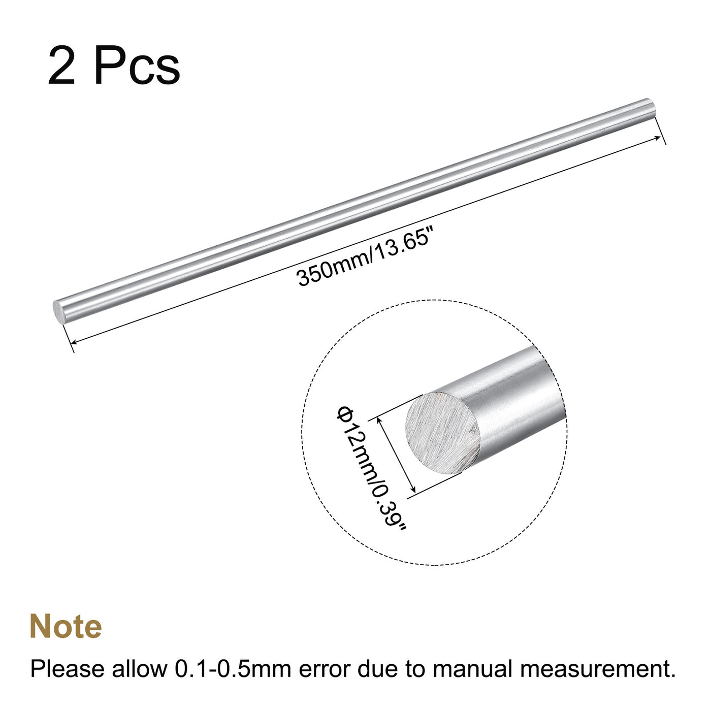 Harfington Length Carbon Steel Rod Hard Shaft Solid, Round Rod