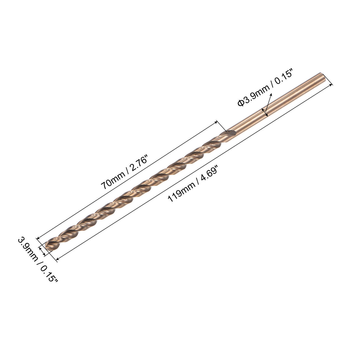 uxcell M35 High-speed Steel Parabolic Flute Drill Bit