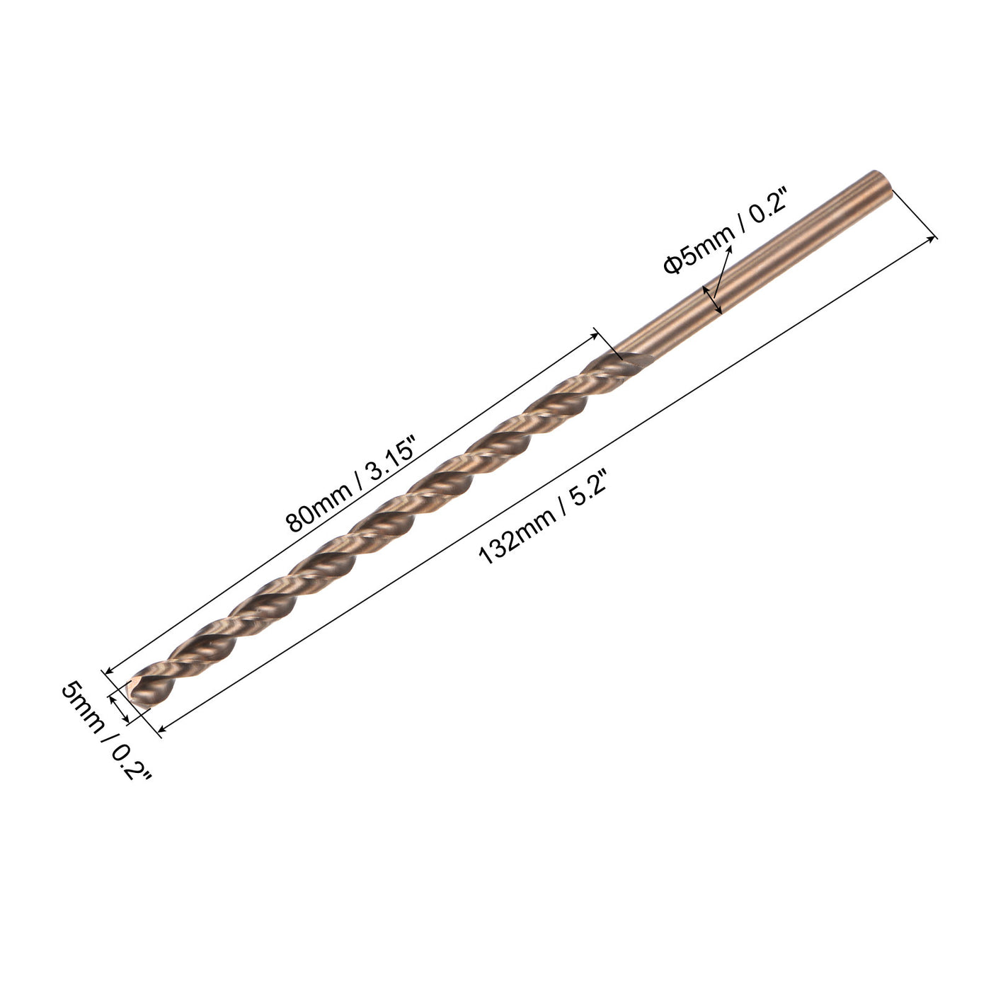 uxcell M35 High-speed Steel Parabolic Flute Drill Bit Cobalt Steel