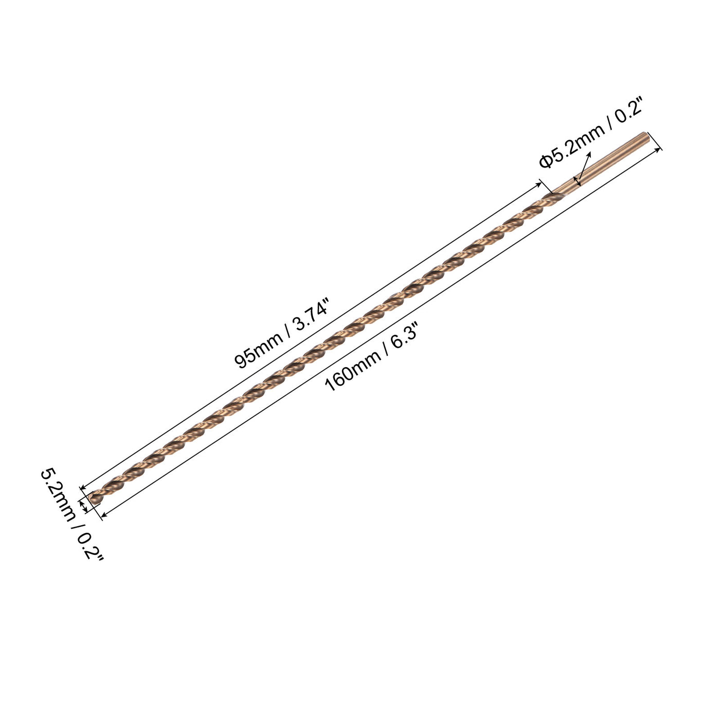 uxcell M35 High-speed Steel Parabolic Flute Drill Bit