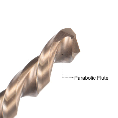 Harfington M35 High-speed Steel Parabolic Flute Drill Bit, Cobalt Steel