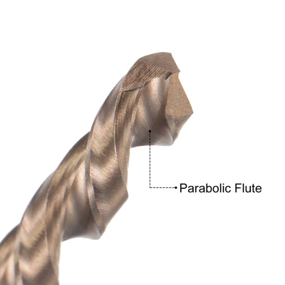 Harfington M35 High Speed Steel Parabolic Flute Drill Bit, Cobalt Steel
