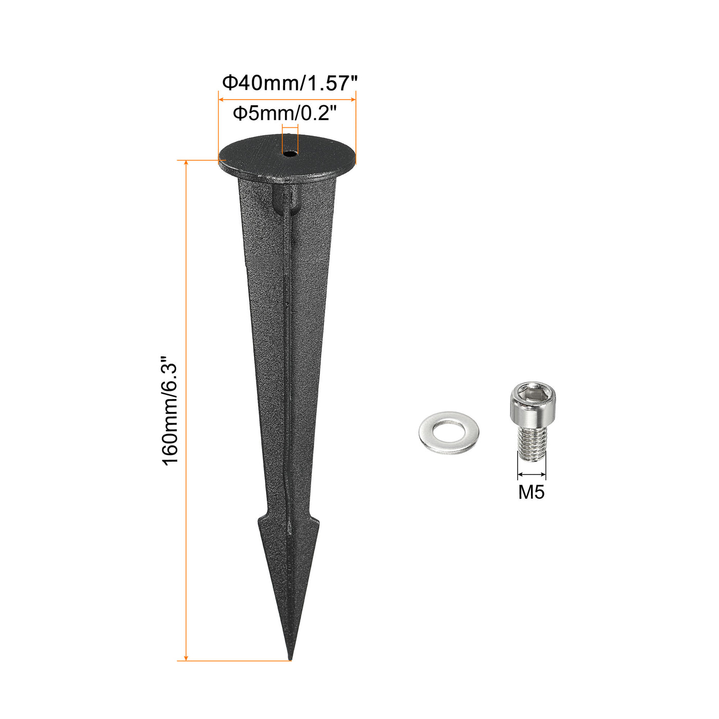 Harfington Solar Light Spike, Threaded M5 Ground Stakes for Garden Pathway Landscape Lamps
