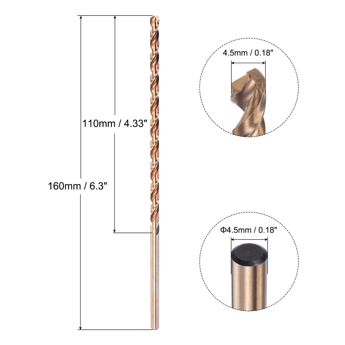 uxcell M35 High Speed Steel Twist Drill Bits