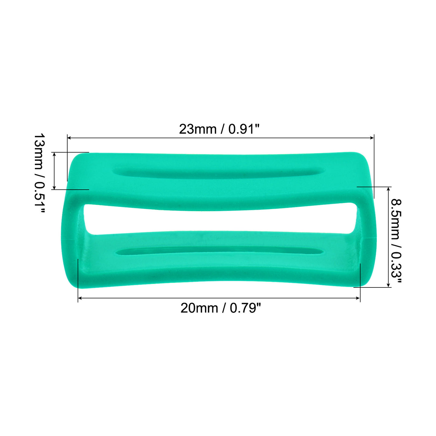 uxcell Watch Band Strap Double-sided Slotted Loops Silicone for Band