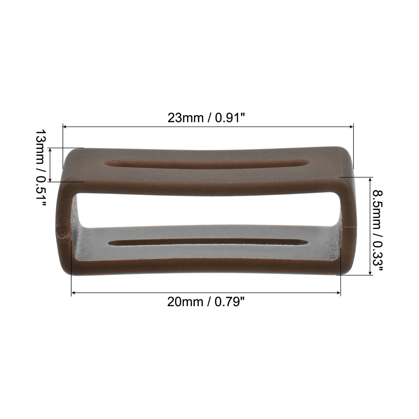 uxcell Watch Band Strap Double-sided Slotted Loops Silicone for Band