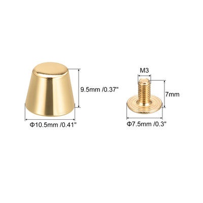 Harfington Screw Back Rivets, Hollow Flat Head Leather Studs