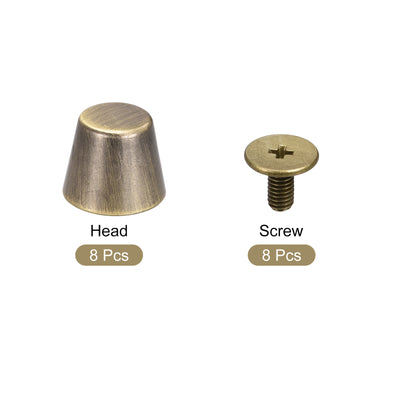Harfington Screw Back Rivets, Hollow Flat Head Leather Studs
