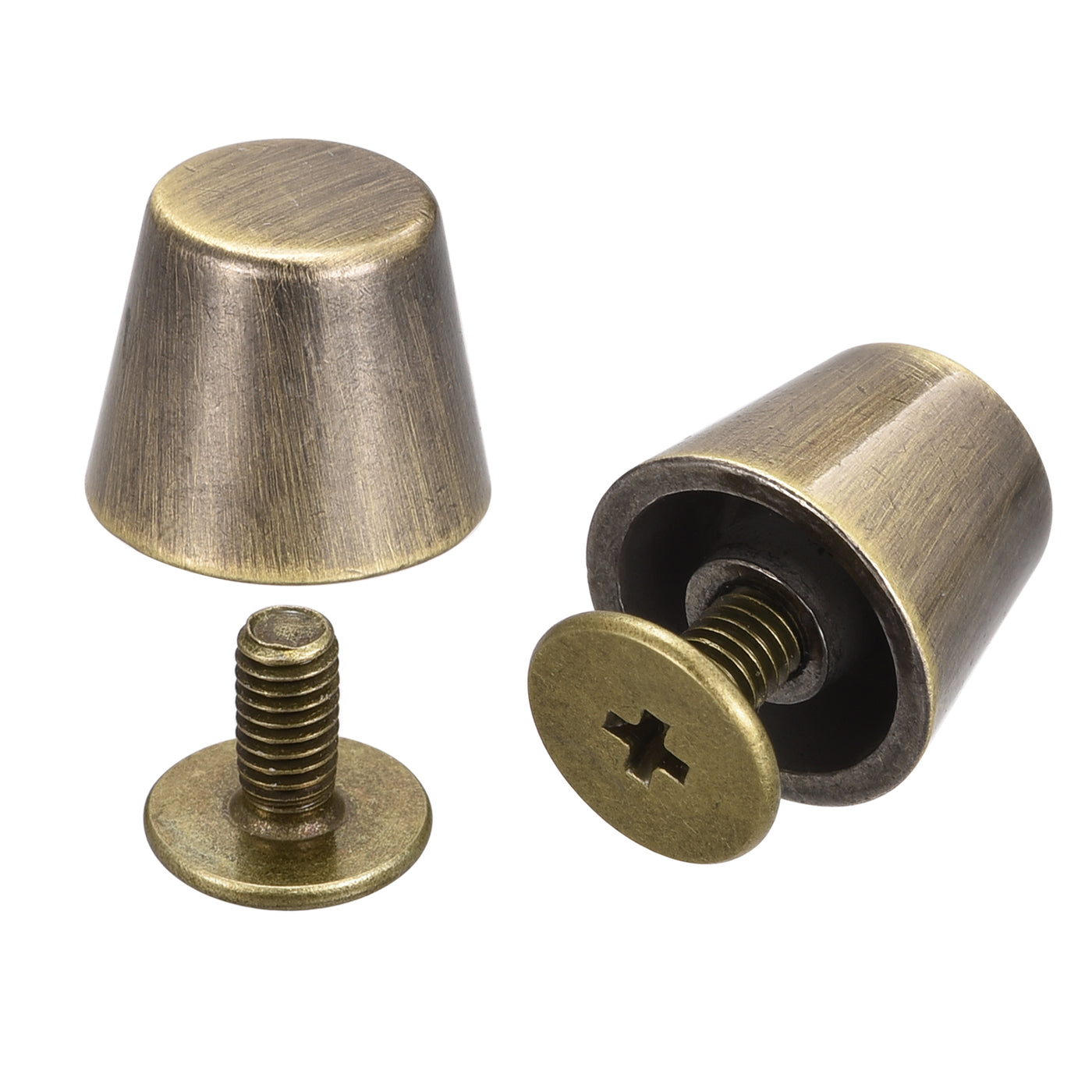Harfington Screw Back Rivets, Hollow Flat Head Leather Studs for Bags