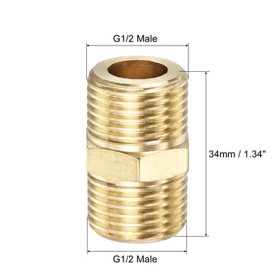 Harfington Brass Pipe Fitting Male Thread Hex Connector Pipe Adapter