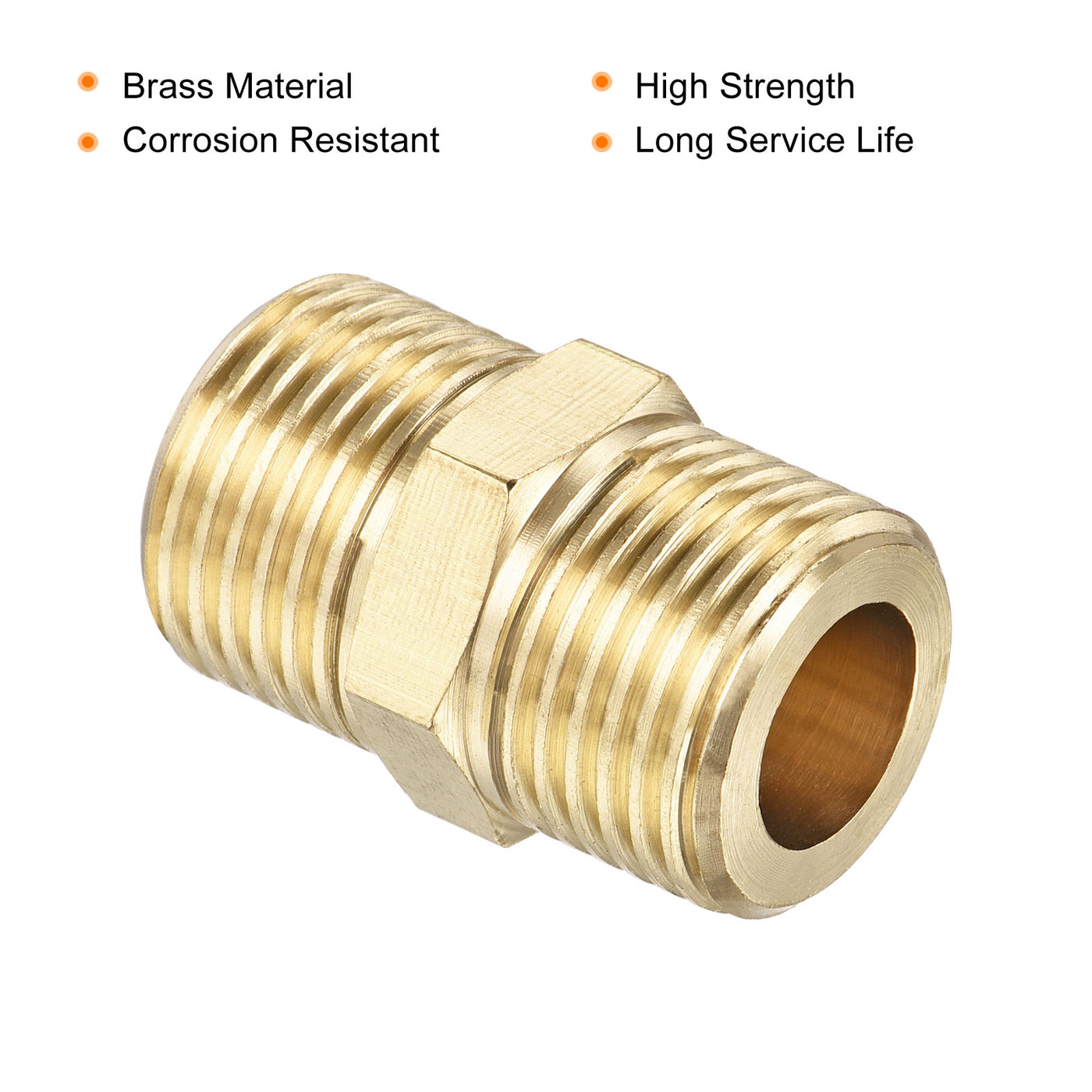 Harfington Brass Pipe Fitting Male Thread Hex Connector Pipe Adapter