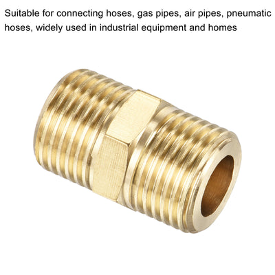 Harfington Brass Pipe Fitting Male Thread Hex Connector Pipe Adapter
