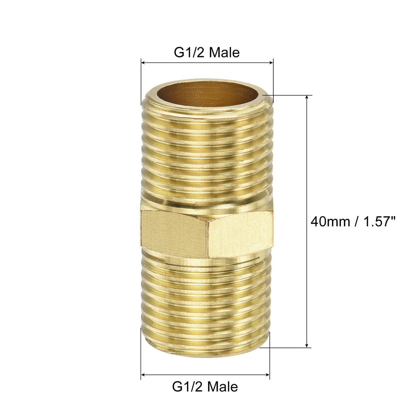 Harfington Brass Pipe Fitting Male Thread Hex Connector Pipe Adapter