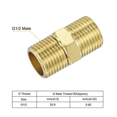 Harfington Brass Pipe Fitting Male Thread Hex Connector Pipe