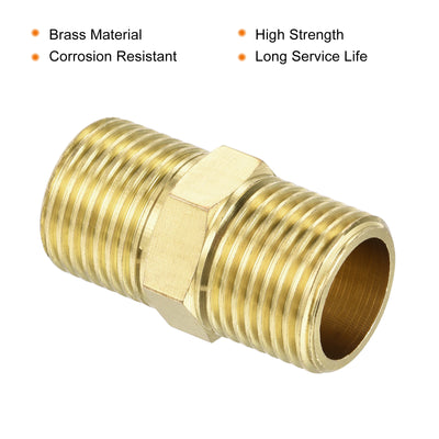 Harfington Brass Pipe Fitting Male Thread Hex Connector Pipe