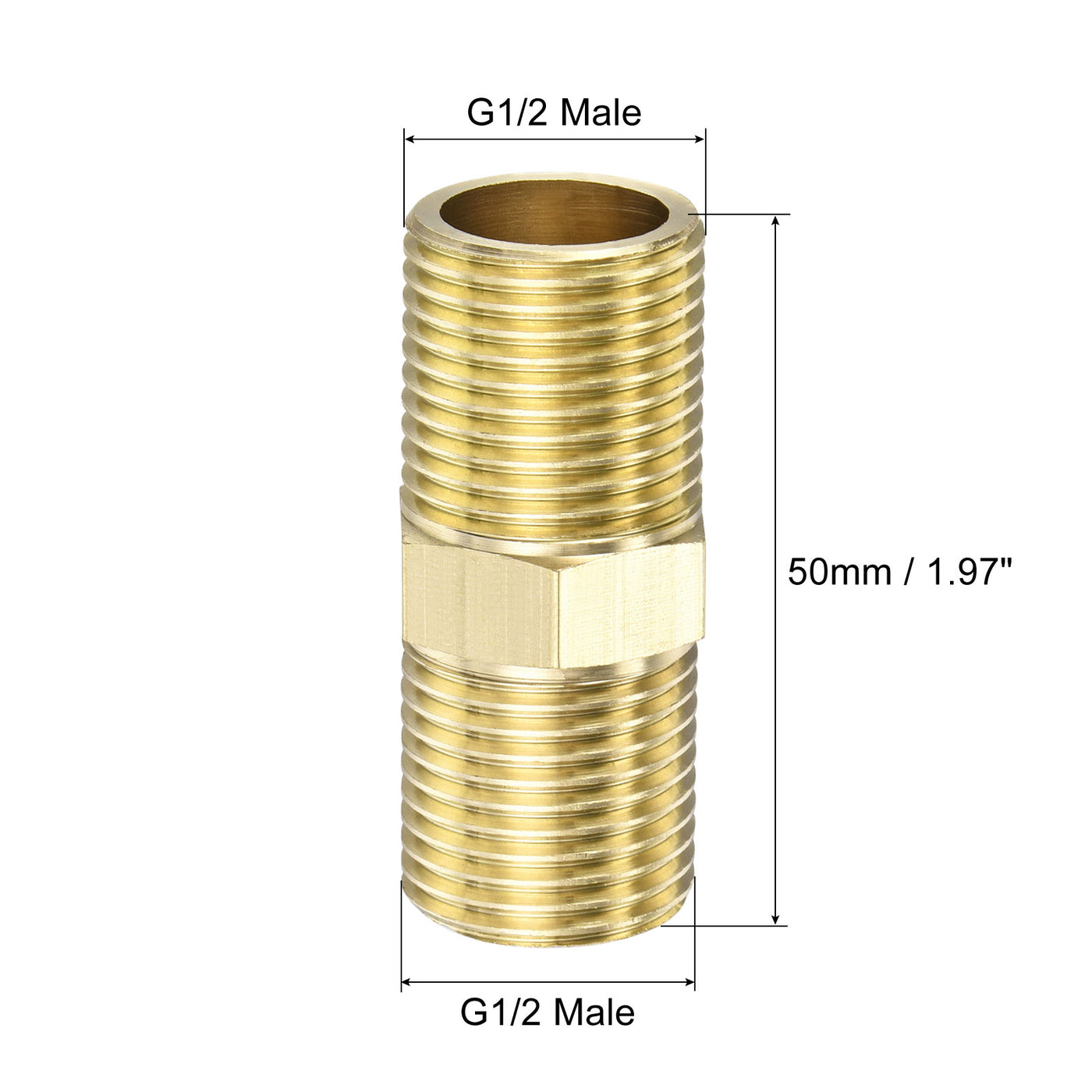 Harfington Brass Pipe Fitting Male Thread Hex Connector Pipe Adapter