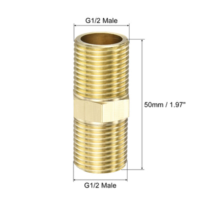 Harfington Brass Pipe Fitting Male Thread Hex Connector Pipe Adapter