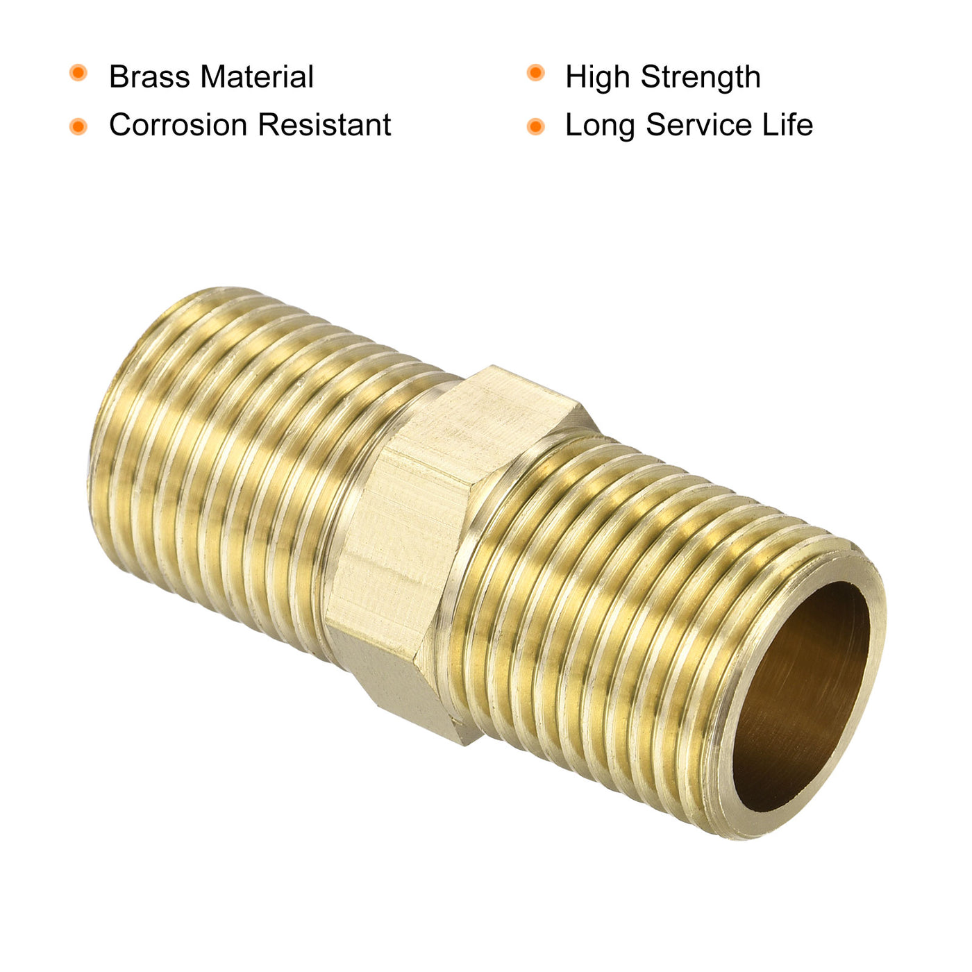 Harfington Brass Pipe Fitting Male Thread Hex Connector Pipe Adapter