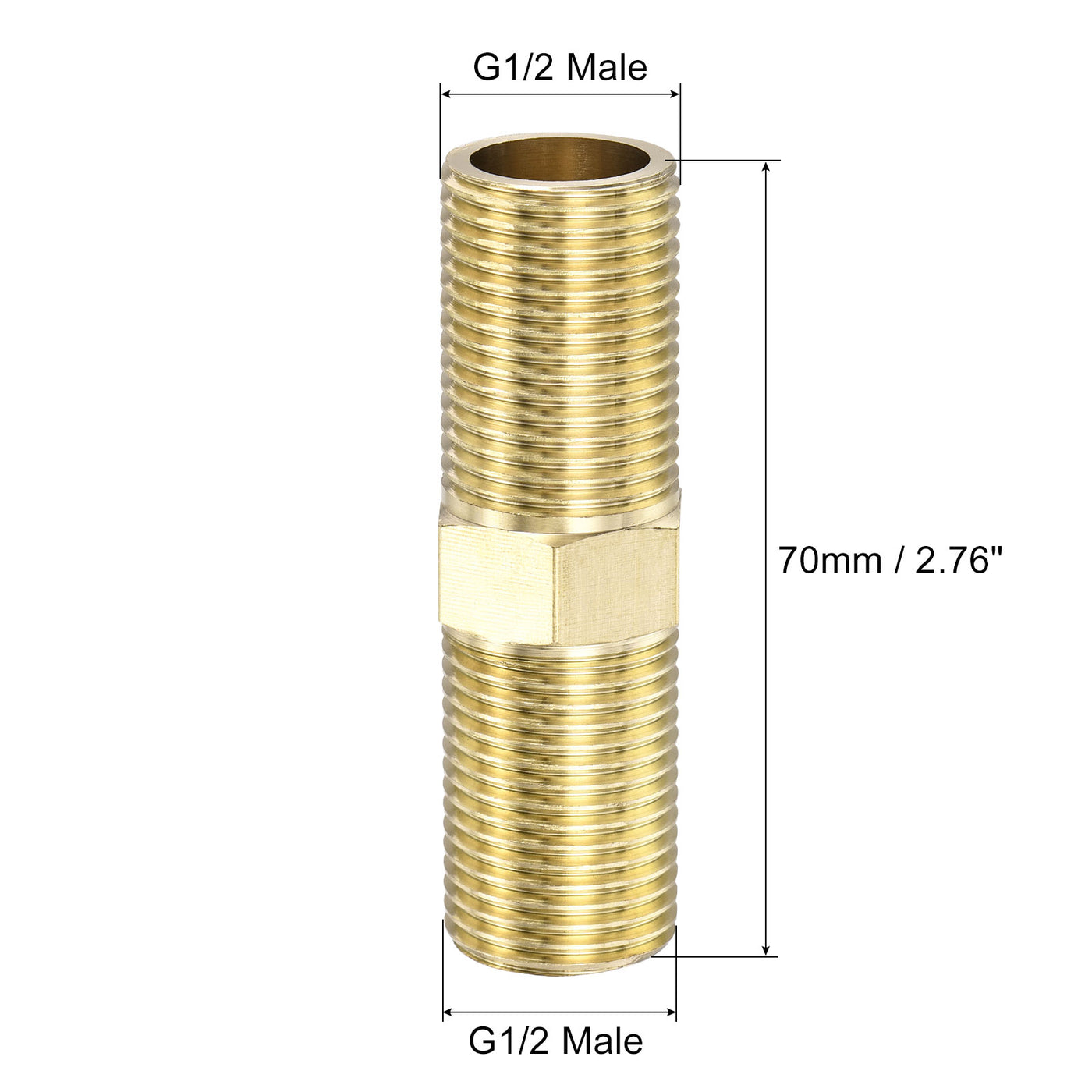 Harfington Brass Pipe Fitting Male Thread Hex Connector Pipe Adapter
