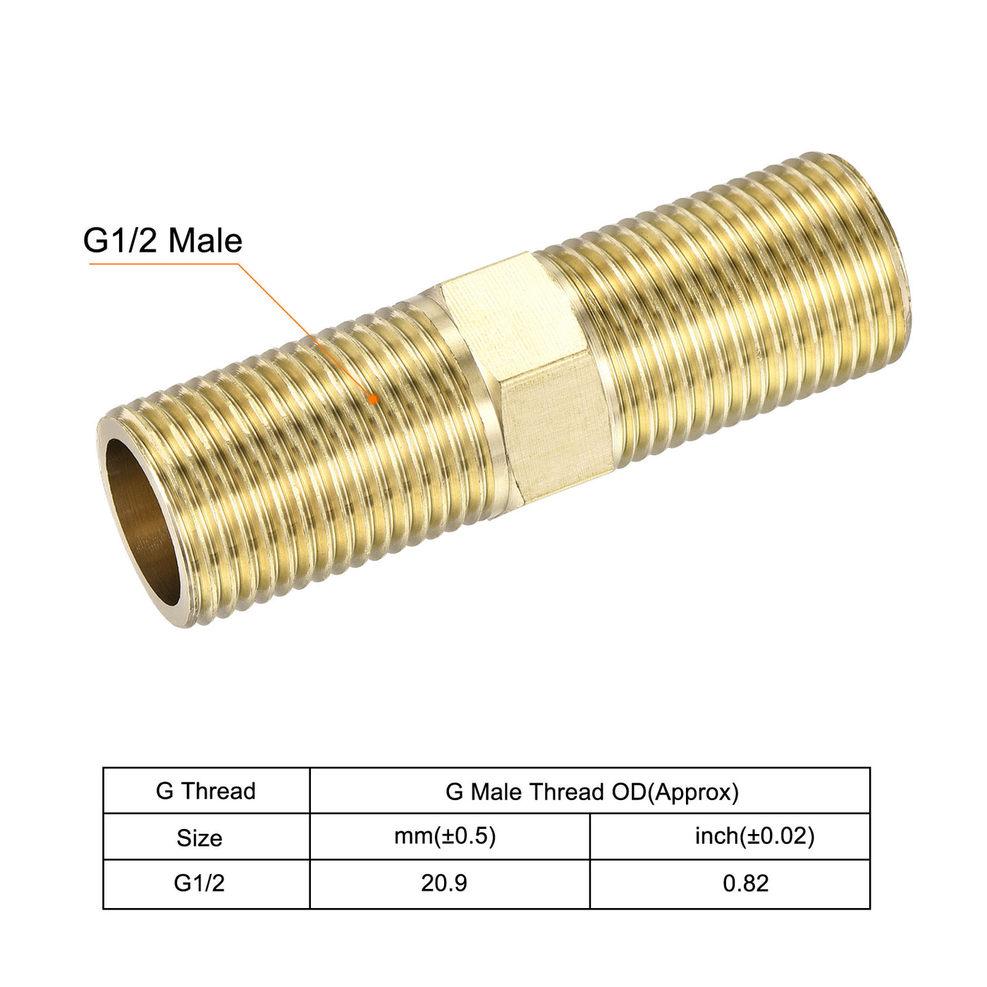 Harfington Brass Pipe Fitting Male Thread Hex Connector Pipe Adapter