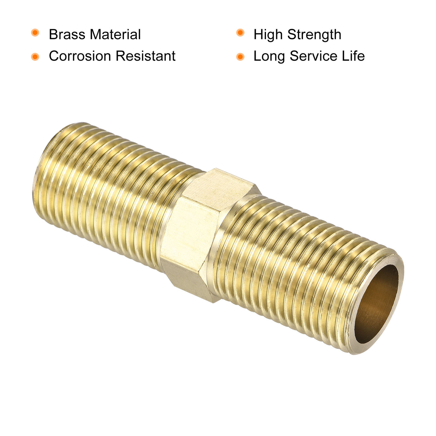 Harfington Brass Pipe Fitting Male Thread Hex Connector Pipe Adapter
