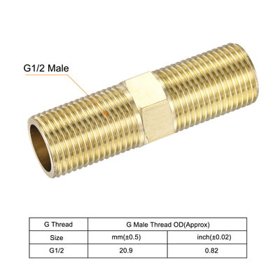 Harfington Brass Pipe Fitting Male Thread Hex Connector Pipe
