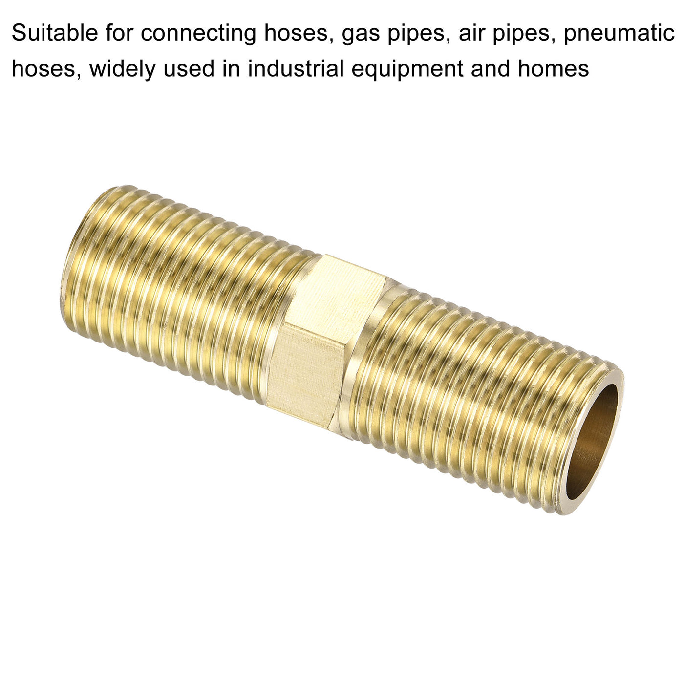 Harfington Brass Pipe Fitting Male Thread Hex Connector Pipe